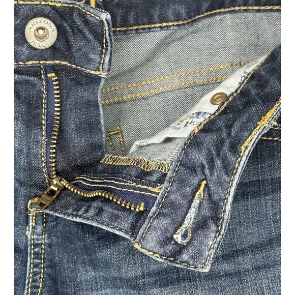 Arizona Womens Jean Shorts Distressed Denim Button Zip Blue Size 5 Juniors - Picture 6 of 12